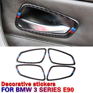Real Carbon Fiber For BMW 3 Serie E90 Sedan Interior Door Handle Bowl Frame , - Bild 1 von 7