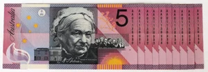AUSTRALIAN POLYMER BANKNOTE 2001 $5 "FEDERATION" FIRST PREFIX AA01 UNC - Picture 1 of 1