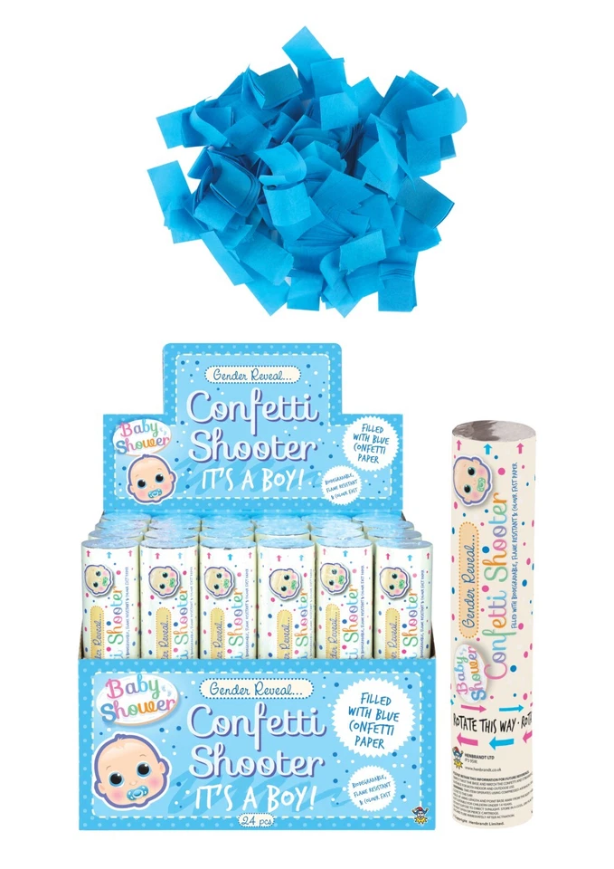 1-20 20cm Blue Gender Reveal  Confetti Cannons Baby Shower Party Celebration - Image 1 of 1