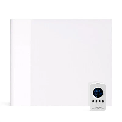 ULCANO Pannello Infrarossi 350 R, Telecomando Termostato, 60x70 cm GLASS bianco - Immagine 1 di 4