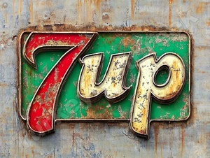 7UP Flat Metal Sign 3 Sizes to Choose From e74 - Picture 1 of 1