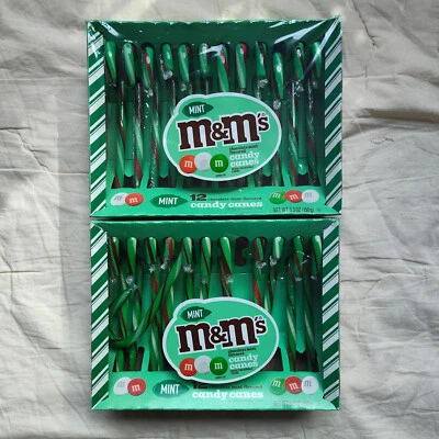 Bastones de caramelo con sabor a menta chocolate M&M's 12 unidades (paquete de 2) EDICIÓN LIMITADA Foto 1 de 3