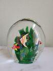 Vtg Murano Glass Heavy Tropical Fish Paperweight 5 × 5.5 In