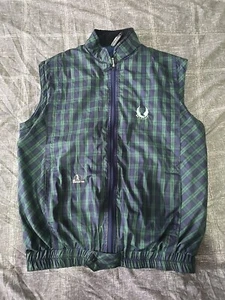 BELSTAFF Vintage Blue & Green Tartan Gilet Made in England Mens Large PGA Golf - Bild 1 von 14