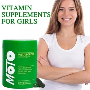 Moto Women's Metabolism Boosting Support Energy, Curb Cravings 60 Capsules - Picture 1 of 15