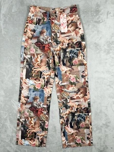 Shein Mod Jeans Women 25 Multicolor Angel Oil Painting Print Straight NonStretch - Picture 1 of 19