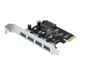 Tarjeta de expansión USB 3.0 de 4 puertos 5Gbps PCI-E X1 tarjeta adaptadora PCIe controller - Imagen 1 de 2