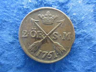 SWEDEN 2 ORE 1751, KM461 - Image 1 of 2