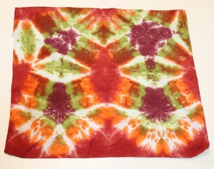 Tie Dye Bandana 21" x 21" Red Forest Path 100 % Baumwolle - Bild 1 von 2