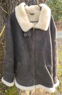 Abrigo de bombardero Overland tipo B-3 marrón piel de oveja abrigo de piel de oveja XXXL sin capucha Foto 1 de 4