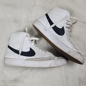 Nike Blazer '77 Hi White Leather Athletic Casual Lifestyle Shoes Youth Size 5.5 - Picture 1 of 10