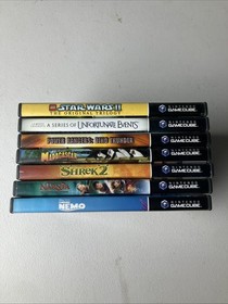 Lot Of 7 Kid Friendly Nintendo Gamecube Games Shrek Power Rangers Star Wars Nemo