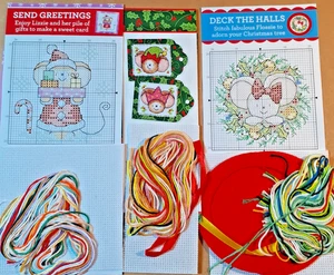 a cross stitch Christmas booklet - mouse ornament, mouse card and mouse tags - Picture 1 of 4