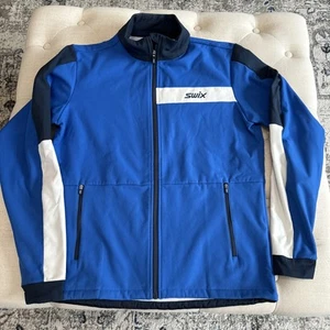 SWIX Men's Focus Active Blue/Dark Navy Wind Jacket Sz Large - Picture 1 of 8