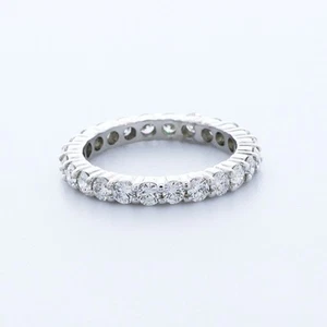 1.2 CT Lab-Created Diamonds E/VS1 Round Cut 14K White Gold Classic Eternity Ring - Picture 1 of 4