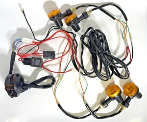 MOTORCYCLE INDICATORS WIRING LOOM HARNESS 6 VOLT RELAY FLASHER UNIVERSAL - Picture 1 of 6