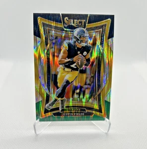 Justin Fields - 2024 Select Prizm Black and Green Shock #74 - Steelers - Picture 1 of 2