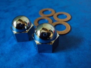 TRIUMPH ROCKER SHAFTCHROMED DOMED NUT SET 21-0550 1973-83 TR7 TIGER T140V T140E - Picture 1 of 1