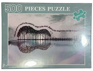 Guitar Tree Landscape Wall Decoration Wooden Puzzle for 14+, 520x380mm - Picture 1 of 1