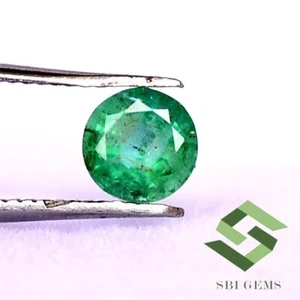 5 mm Certified Natural Emerald Round Cut 0.51 CTS Untreated Loose Gemstone - Picture 1 of 4