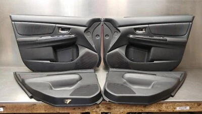 2018-2021 Subaru WRX OEM Front & Rear Interior Door Trim Panels Black w/ Red - Image 1 of 4