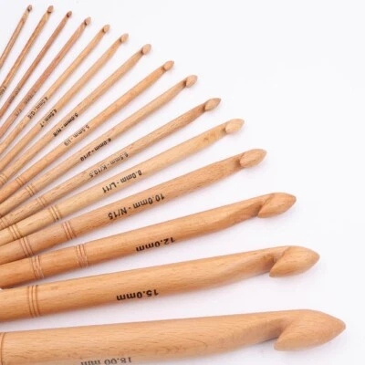KnitPro Basix Beech Single Ended Crochet Hooks Size 3.0mm - 15.0mm