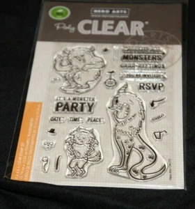 Monsters party Acrylic stamps set 20 Halloween cute scary Hero Arts  - Picture 1 of 1