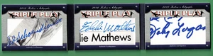 2019 HA TRIPLE PLAY RED SCHOENDIENST EDDIE MATHEWS JOHNNY LOGAN CUT AUTO BOOKLET - Picture 1 of 2