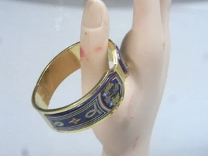 🇫🇷 HARTES ARMBAND GOLDPLATTE EMAILLIERT MICHAELA FREY EMAILLE SCHMUCK JEWEL - Bild 1 von 8
