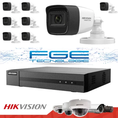 Kit Videosorveglianza 5mp Hikvision Dvr 8 canali 5mpx 8 telecamere bullet HD 1TB