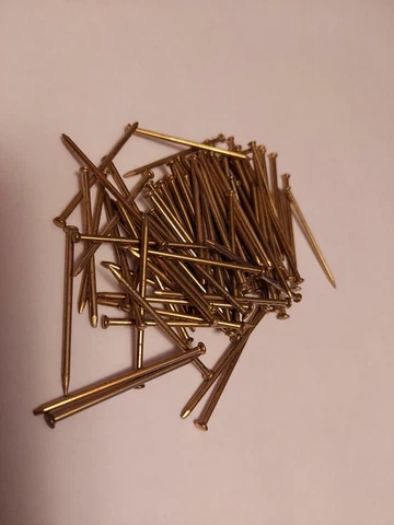 1-1/2" X .065" Brass Plated Steel Round Dome Head Escutcheon Pin Nails -100 Pcs Cover
