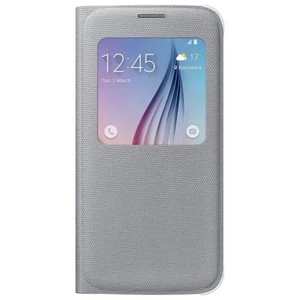SAMSUNG CUSTODIA ORIGINALE S VIEW FLIP COVER BOOK CASE GALAXY S6 G920F SILVER - Foto 1 di 6