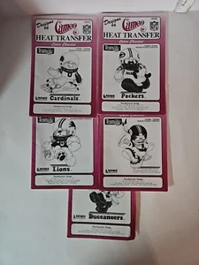 5 NFL Cameo Iron-on Transfer Patterns Packers Bucs Redskins Lions Cardinals - Picture 1 of 3