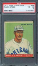 1933 World Wide Gum #33 Ralph Kress PSA 4 Chicago White Sox