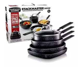GRANITESTONE StackMaster Non-Stick Space Saving Cookware, Aluminum - 5-Piece - Picture 1 of 5