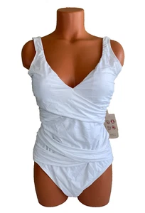Tommy Bahama Pearl Floating U/W Scoop Back One Piece Swimsuit White Size 12 - Picture 1 of 4