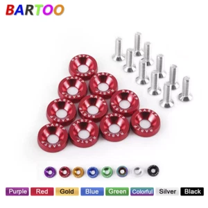 Aluminum 10Pcs Fender Washers Bumper Flat Head Washers M6 Bolt - Picture 1 of 7