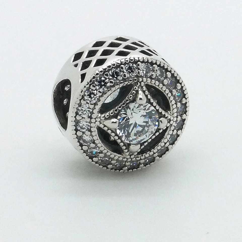 Original Pandora Charm Vintage Zauber Sterling-Silber Zirkonia 791970CZ Neu - Bild 1 von 1