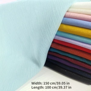 Glitter Sheer Crepe Chiffon Fabric Lightweight Thin for Hanfu Costume By Metre - Picture 1 of 19