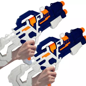 2 Pack Large Summer Swimming Pool Water Long Range Squirt Toy Gun Pump Water Gun - Picture 1 of 7