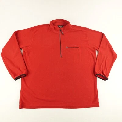 LL Bean Sweater Mens XL Red Waffle Grid Fleece 1/2 Zip Pullover Outdoors USA - Image 1 of 4