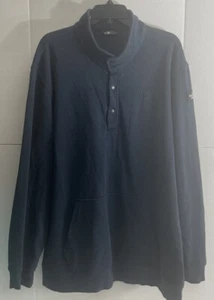 THE NORTHFACE mens 1/4 button fleece pull over sweatshirt navy blue size 2XL - Picture 1 of 5