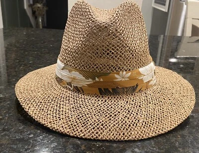 Panama Jack Hombre Mujer Tejido Abierto Paja Playa Tropical Sombrero Cinta, Talla L/XL Foto 1 de 4