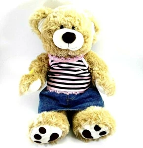 Build a Bear hellbraun Herzstich Patch Tags Herzen Blumen Quilt mit Kleidung - Bild 1 von 12