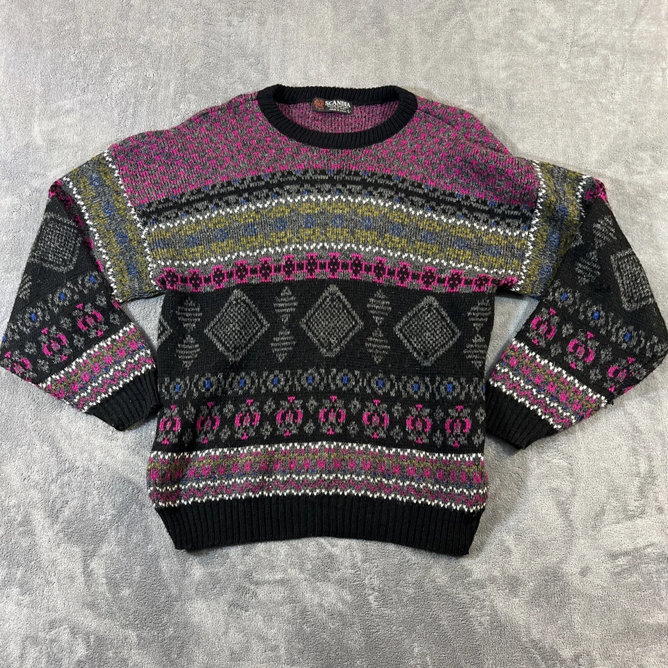 Suéter de Lana Scandia Vintage Hecho en EE. UU. Para Hombre Años 80 90 Talla Grande Foto 1 de 4