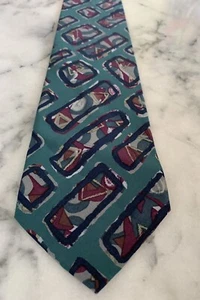 Preswick & Moore Vintage 100% Silk Geometric Abstract Art Deco Tie - Picture 1 of 5