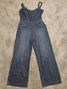 Mono Paige Emma para mujer azul ancho recto con tiras corbata lavado oscuro mediano - Imagen 1 de 8