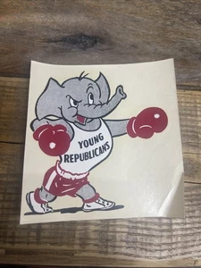 um 1956 JUNGE REPUBLIKANER BOXEN ELEFANT WASSERSCHIEBE AUFKLEBER RATTENSTANGE - Bild 1 von 2