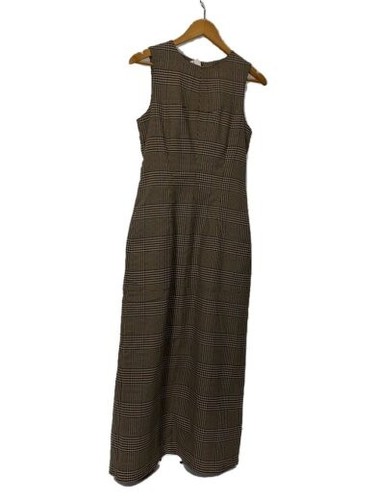 MAISON MARGIELA MM6 Abito senza maniche 38 Poliestere Marrone Piede di poule S52CT0439 