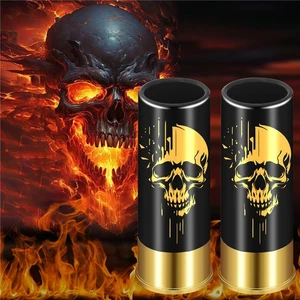 12GA Shot Glasses Skull Pattern Small Bullet Shot Cups Drinkware Halloween Gifs - Picture 1 of 21